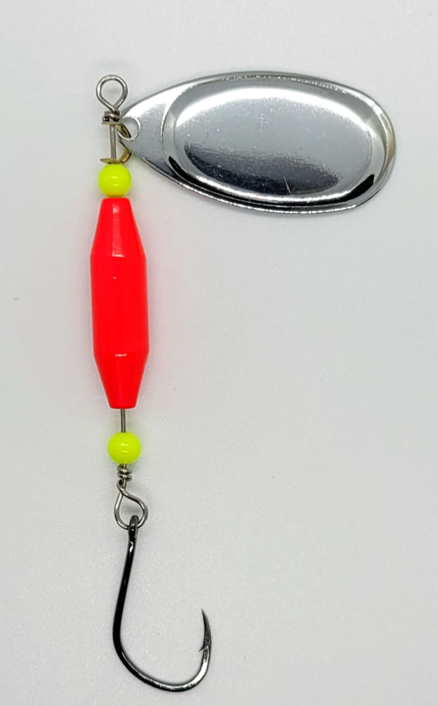 Thumbnail: pink torpedo spinner for salmon, bass, trout, char and more
