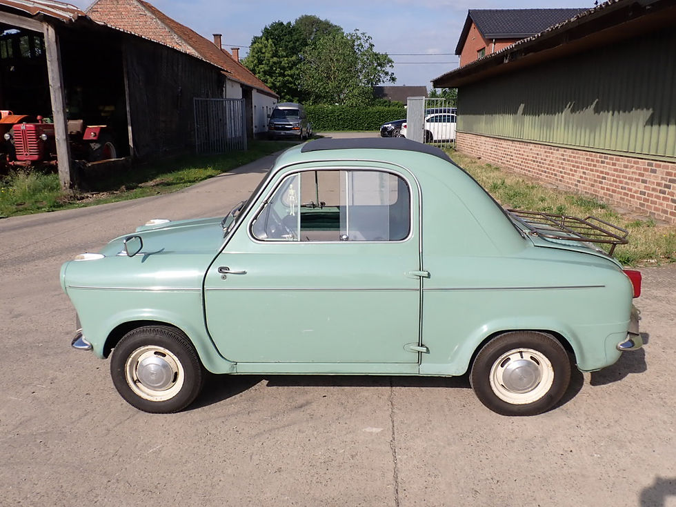 Thumbnail: Vespa 400, 1960 model, with lots of original paint left.