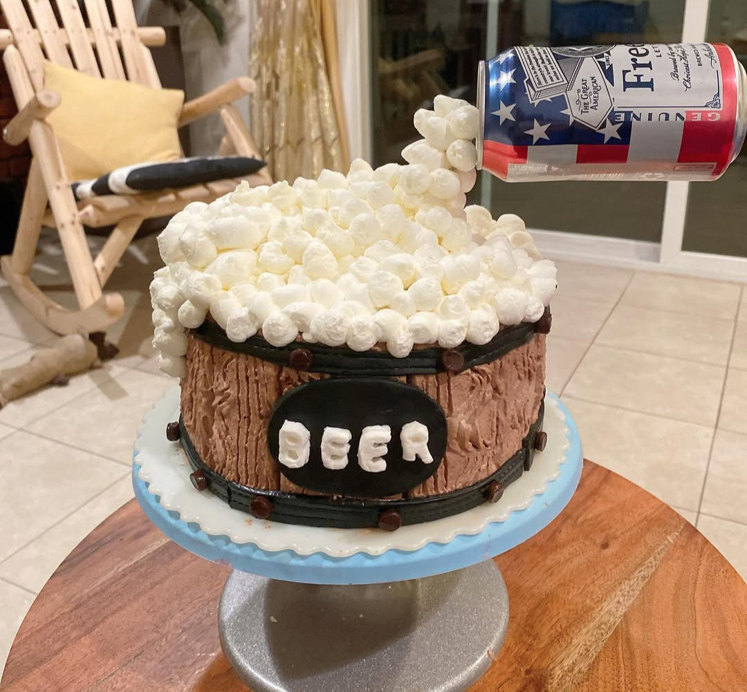 beer barrel chocolate cake