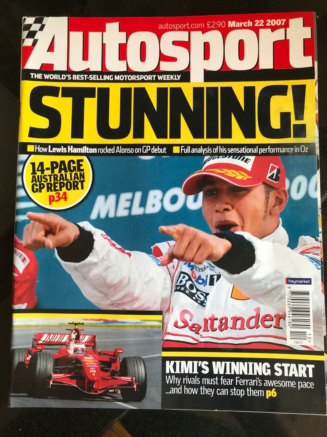 Autosport Magazine 22 March 2007 Raikkonen Wins Australian F1 GP Hamilton 3rd 