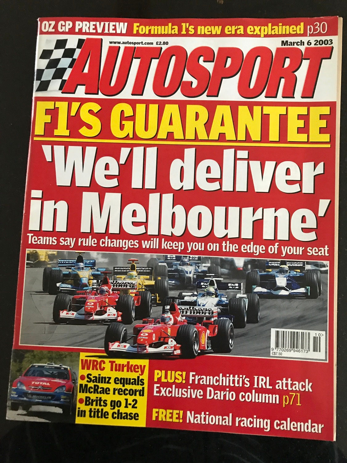 Autosport Magazine 6 March 2003 Sainz Wins Turkey WRC Dixon Homestead IRL