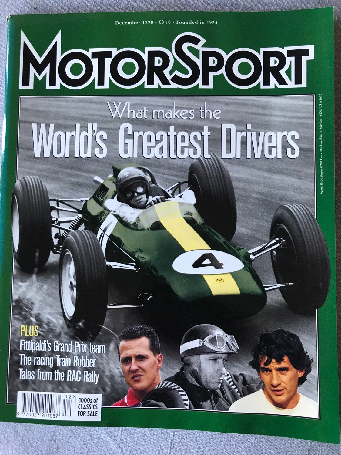 Motor Sport Magazine December 1998 Fittipaldi F1 Team Roy James RAC Rally