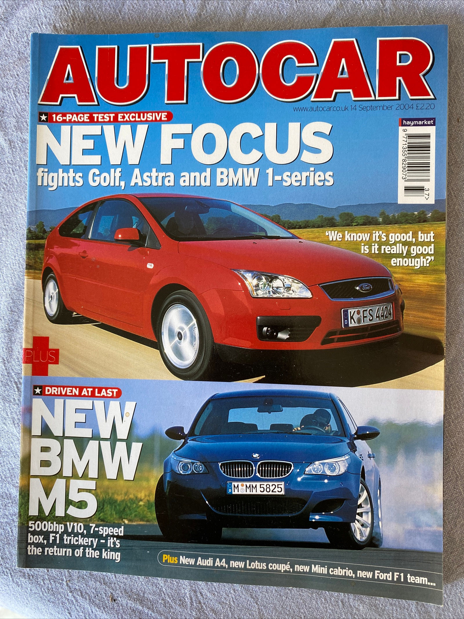 Autocar Magazine 14 September 2004 BMW M5 V10 Test Mini Copper S Convertible 