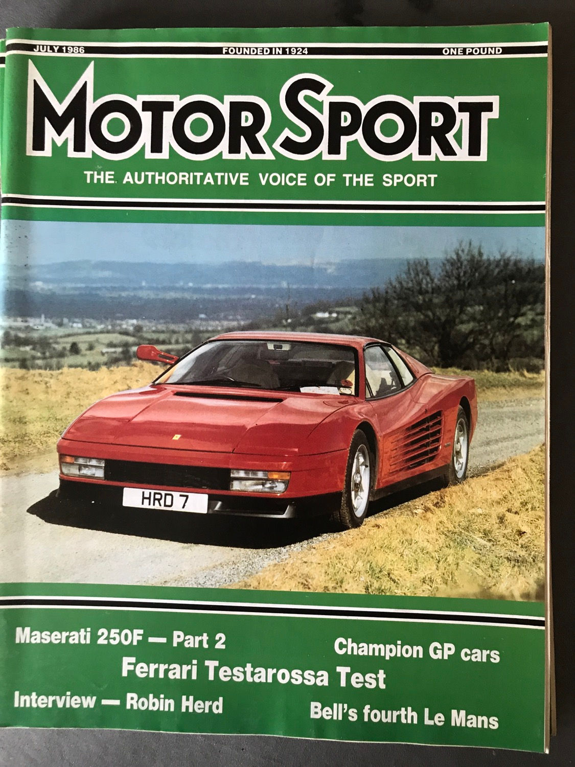 Motor Sport Magazine July 1986 Le Mans 24h Belgium F1 GP Acropolis Rally VSCC