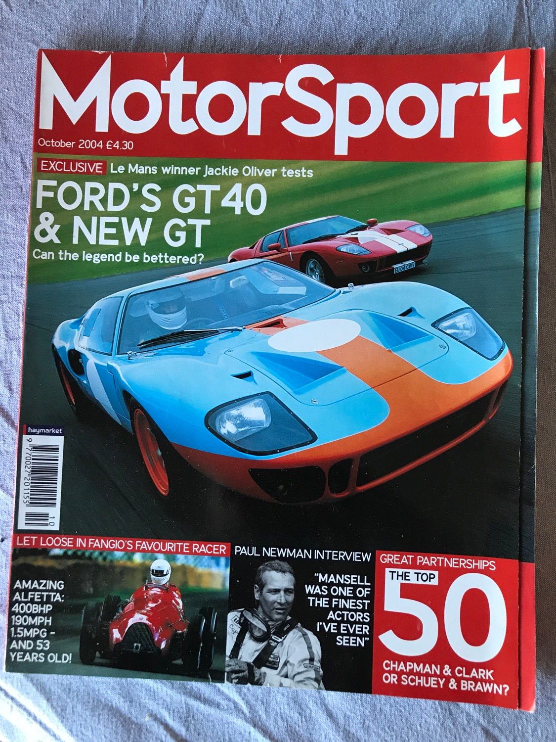 Motor Sport Magazine October 2004 Michele Alboreto Tony Fall March 701 Ford GT40