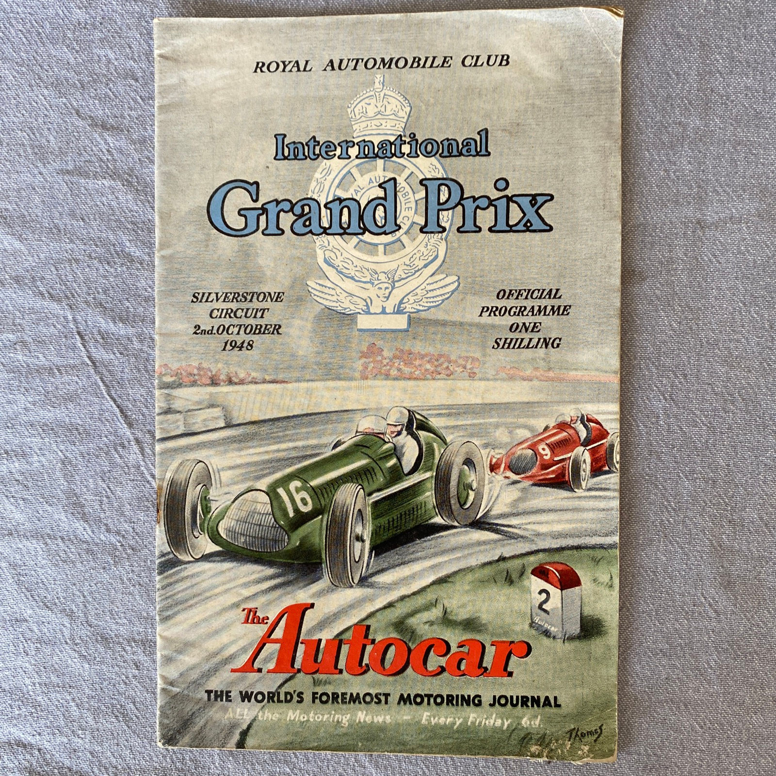 Original Official Race programme 2 October 1948 Silverstone 1st Grand Prix rare
