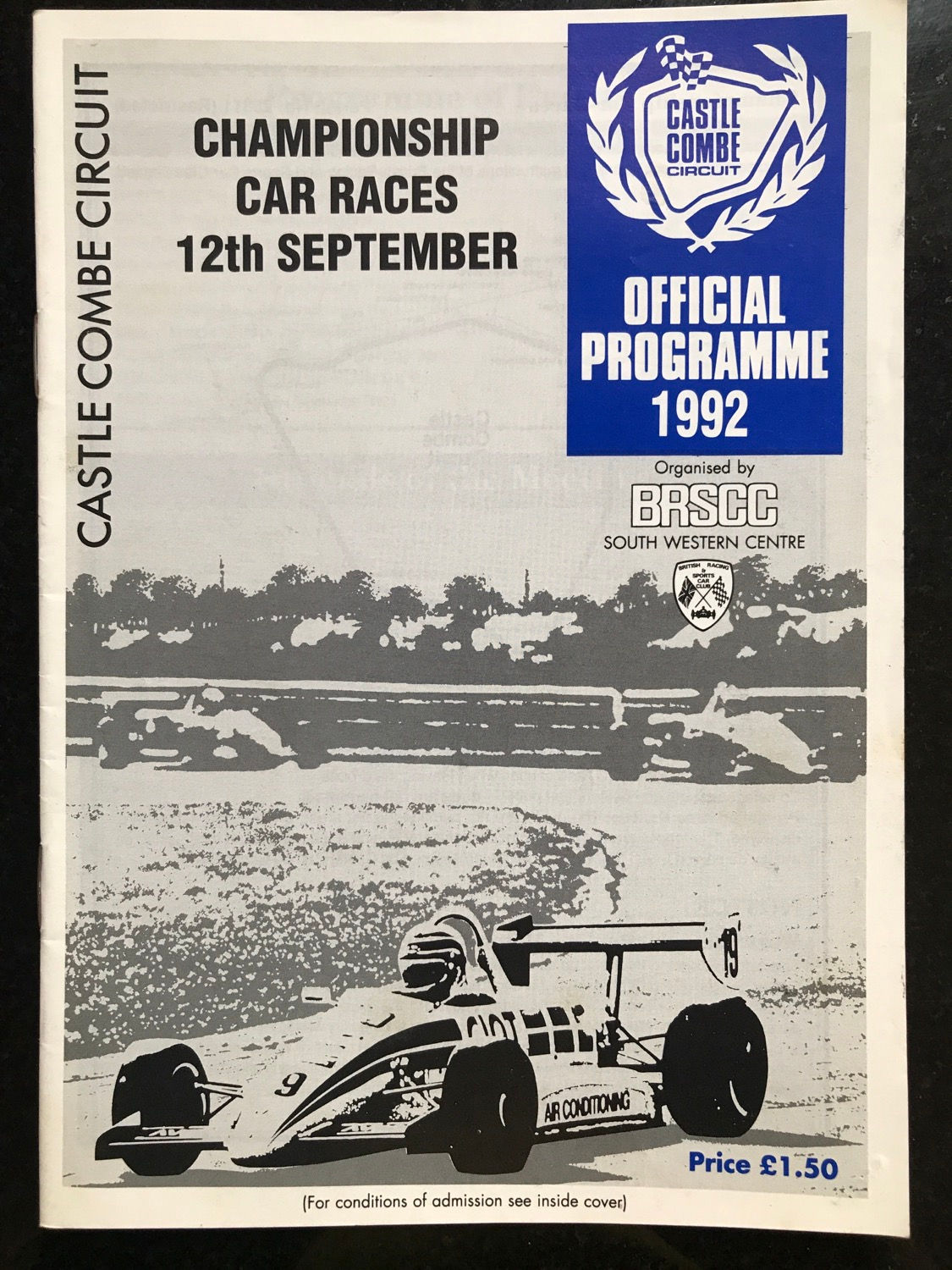 Programme Race Castle Combe 12 September 1992 Formula First ARP F3 Ferrari A5