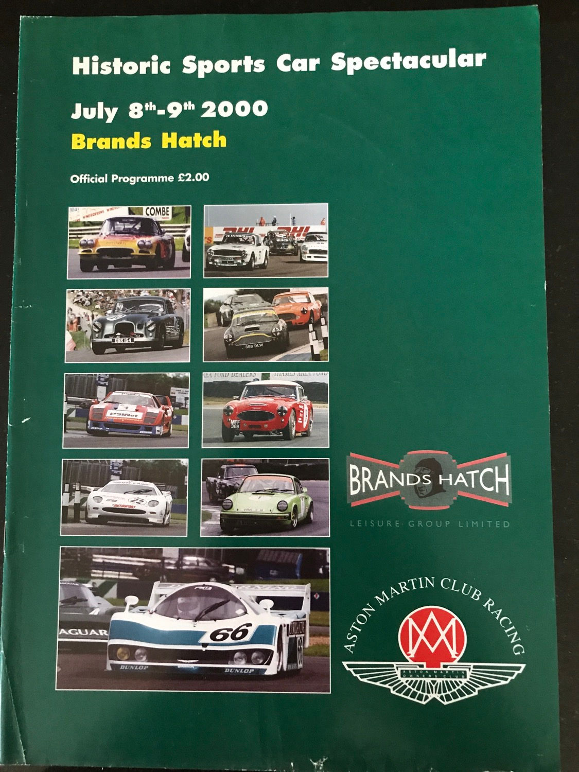 Programme Race Brands Hatch 8 July 2000 AMOC Formula Junior Aston Martin TR A4