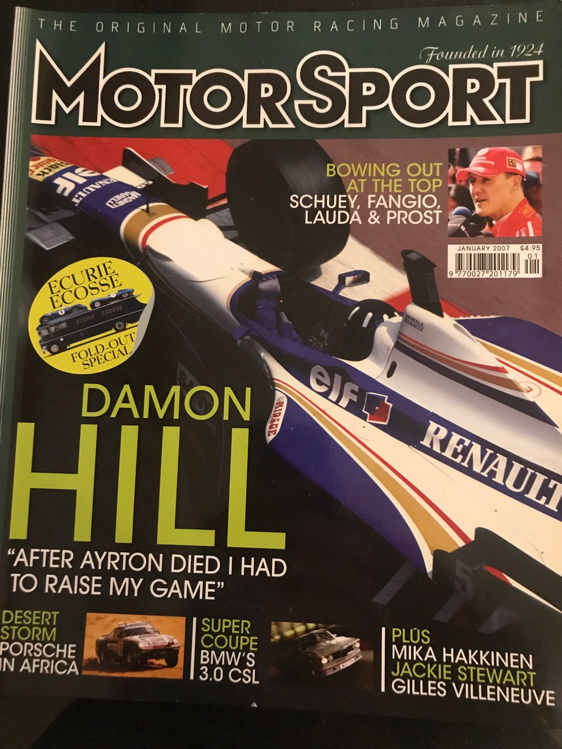 Motor Sport Magazine January 2007 Damon Hill BMW 3.0 cSl Gilles Villeneuve Dakar