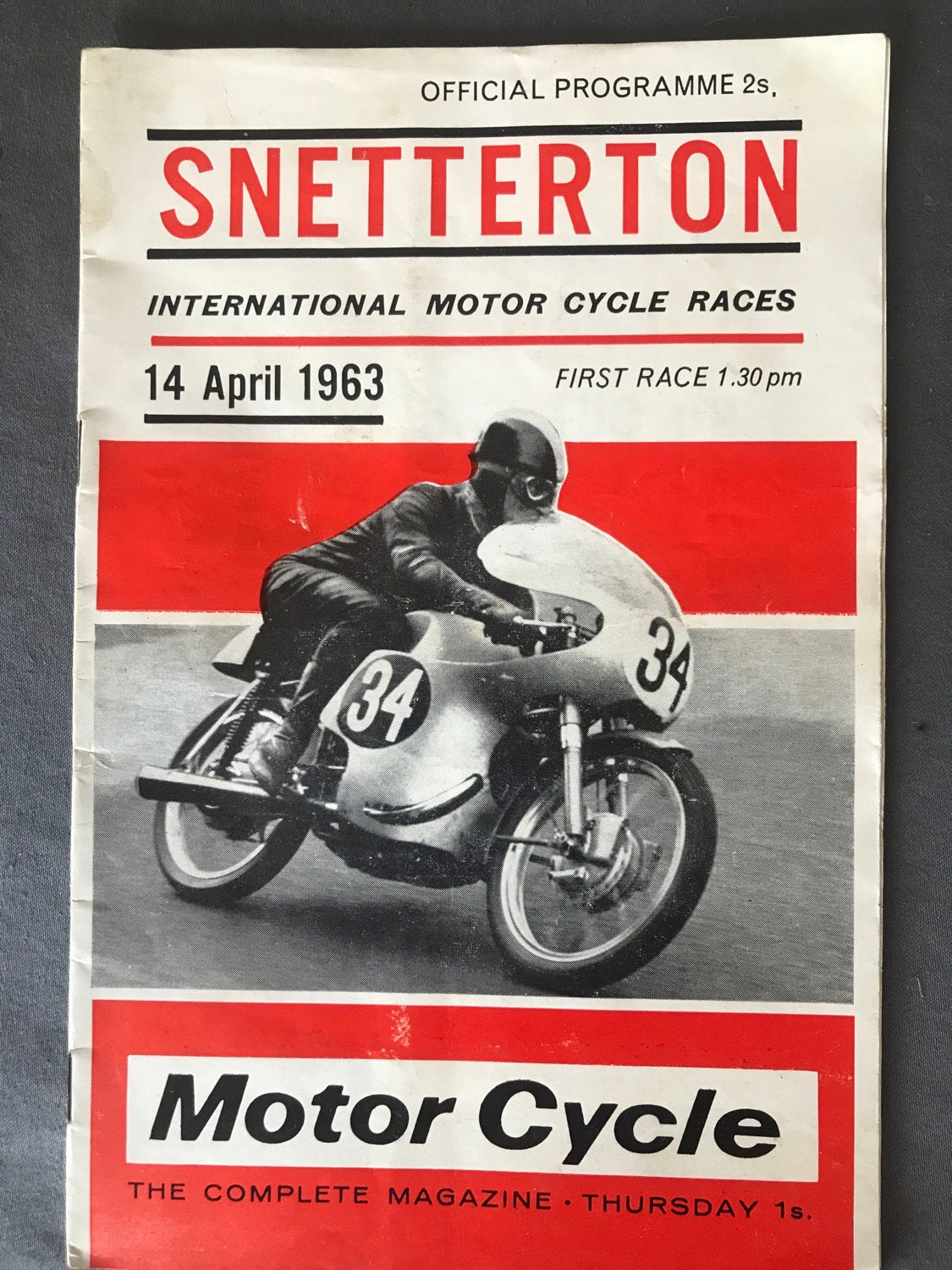 Race Programme Snetterton 14 April 1963 Solo SideCar  250 350 Motor Cycle A5