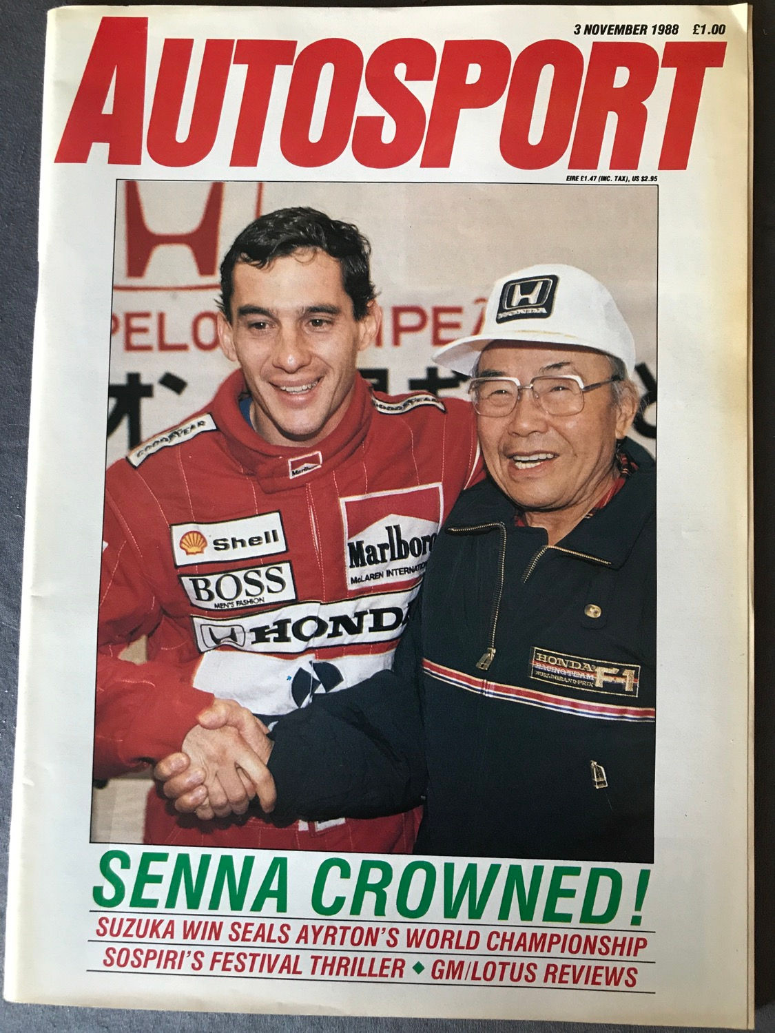 Autosport Magazine 3 November 1988 Senna Wins Japanese F1 GP World Champion 