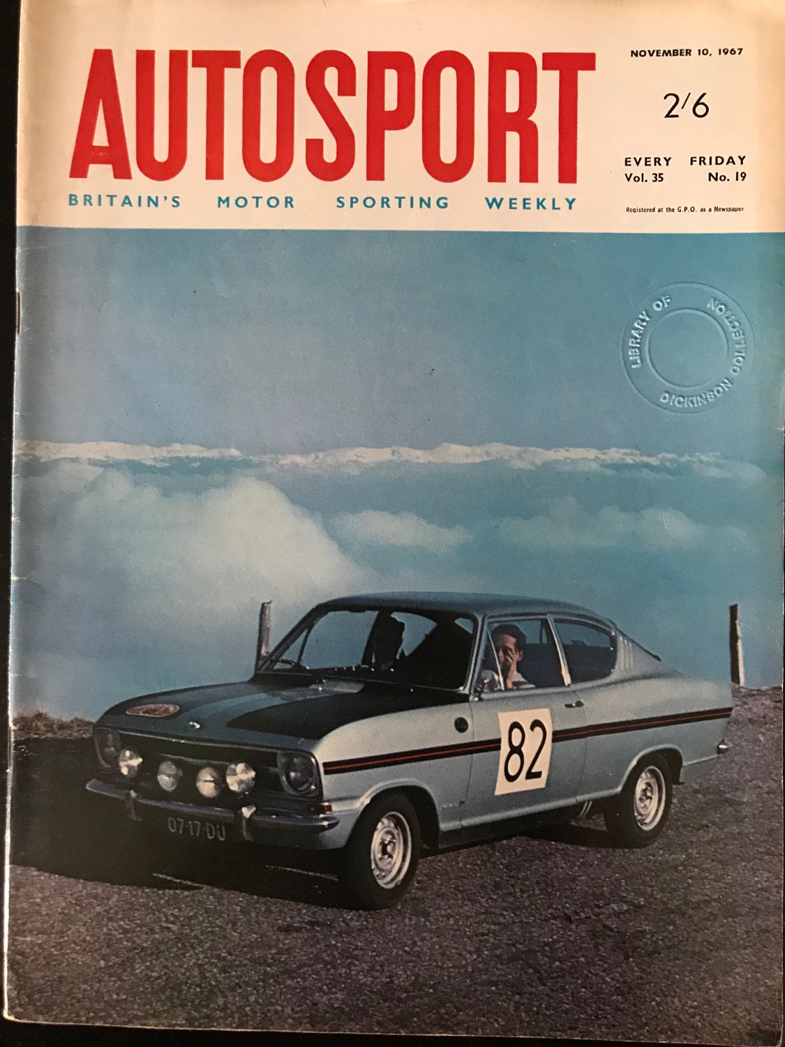 Autosport 10 November 1967 Turin Motorshow test Alan Mann Ford Falcon