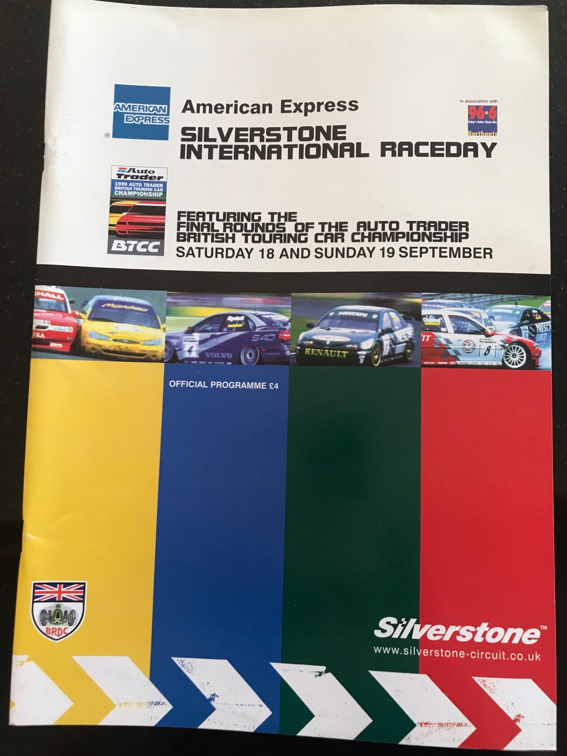 Race Programme Silverstone 19 September 1999 British Touring Cars BTCC Fiesta A4