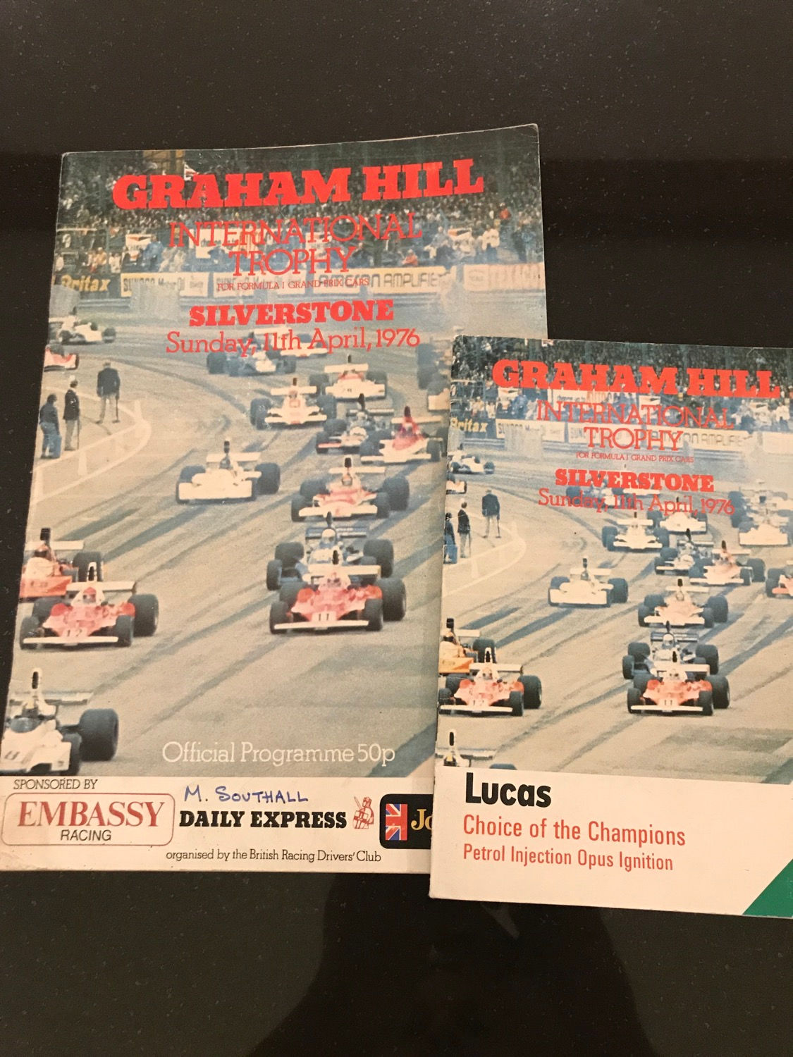 Race Programme 11 April 1976 Silverstone international Trophy Formul 1 F3 A4