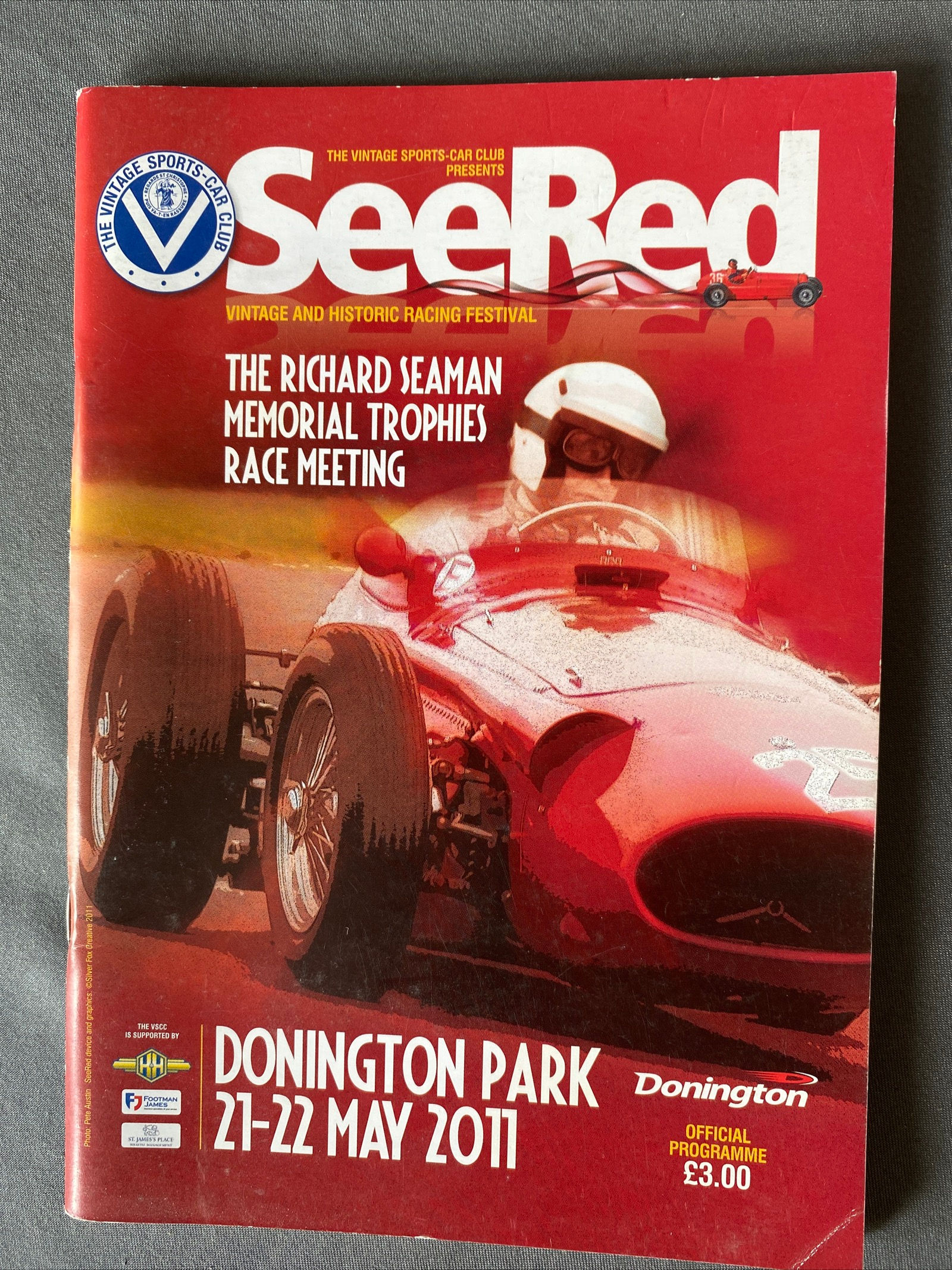 Programme Race Donington Park 22 May 2011 VSCC Richard Seaman Trophy Vintage A5