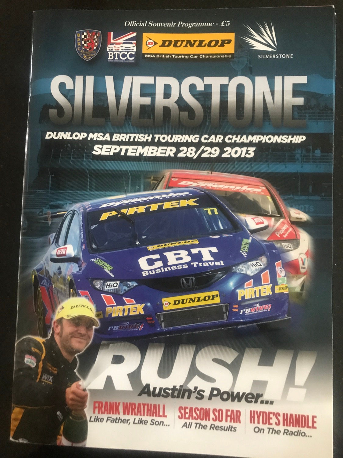 Race Programme 29 September 2013 Silverstone British Touring Cars BTCC Ginetta