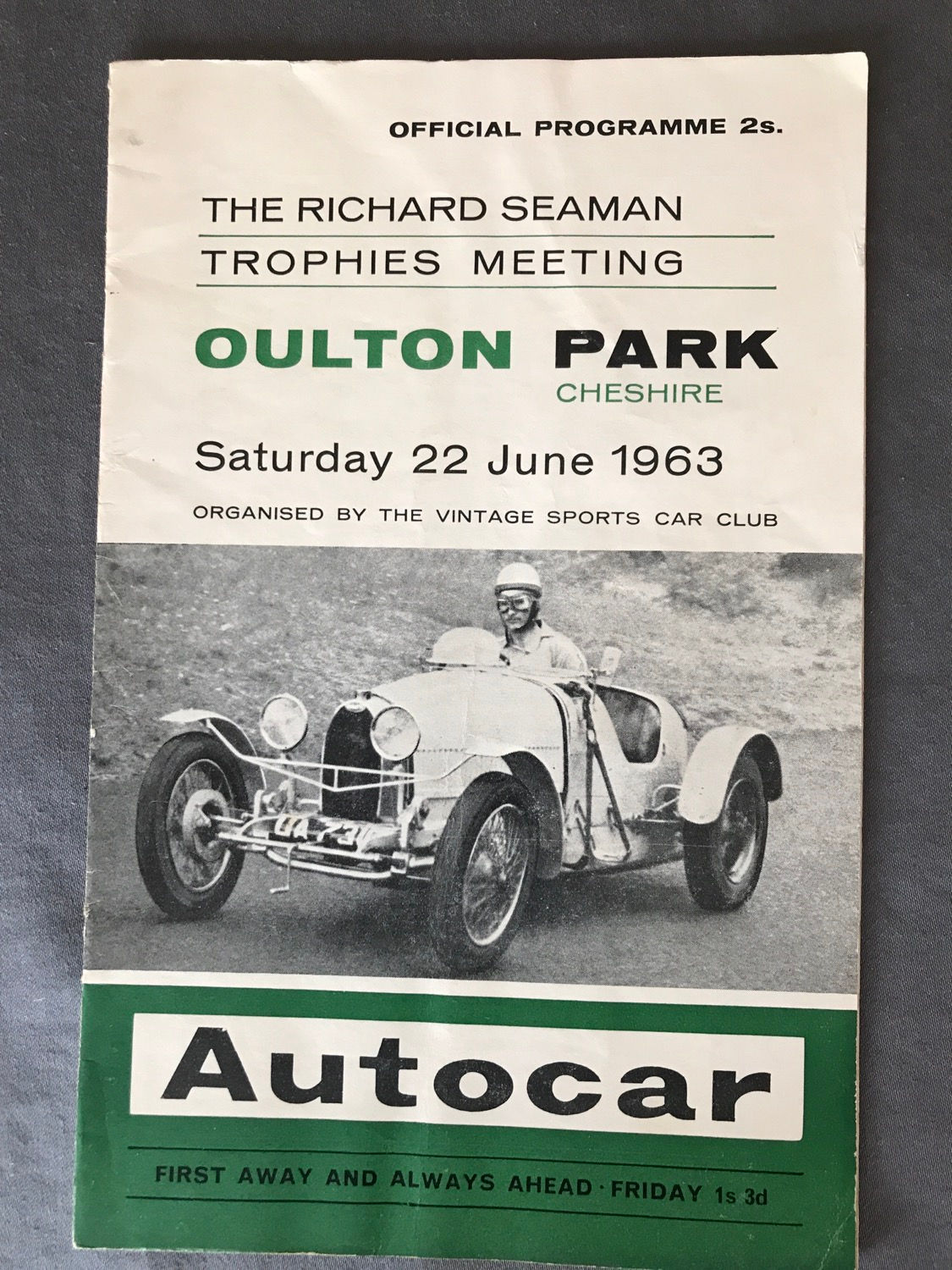 Race Programme Oulton Park 22 June 1963 VSCC Richard Seaman Trophy Bugatti A5