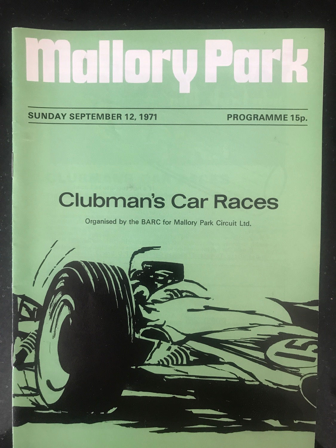 Race Programme Mallory Park 12 September 1971 Formula Ford Super Vee SportsA5