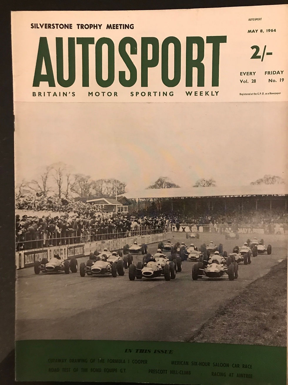 Autosport 8 May 1964 Cooper Formula 1 cutaway drawing Brabham wins Silverstone 