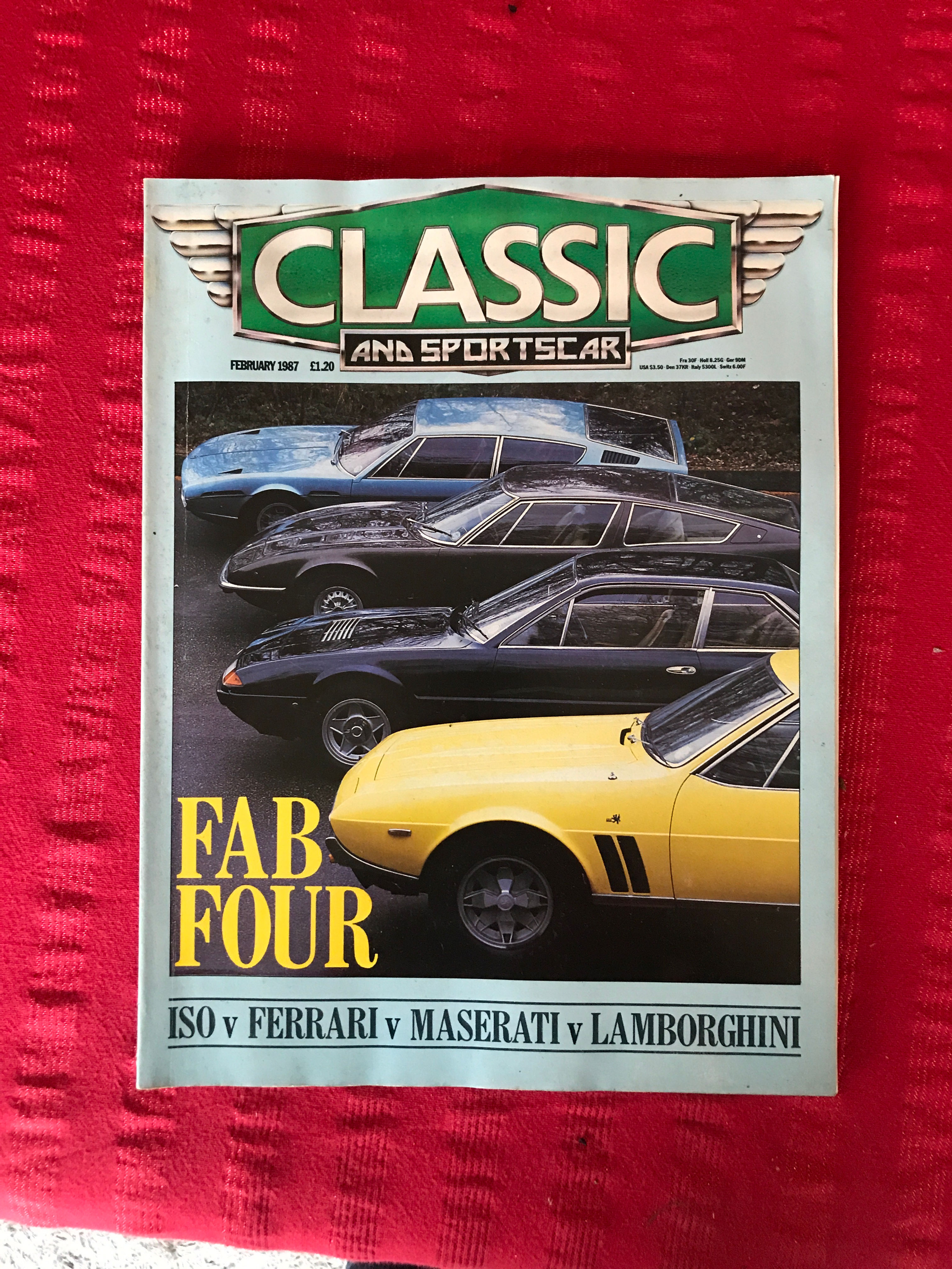 Classics And Sportscar February 1987 ISO v Ferrari v Maserati v Lamborghini