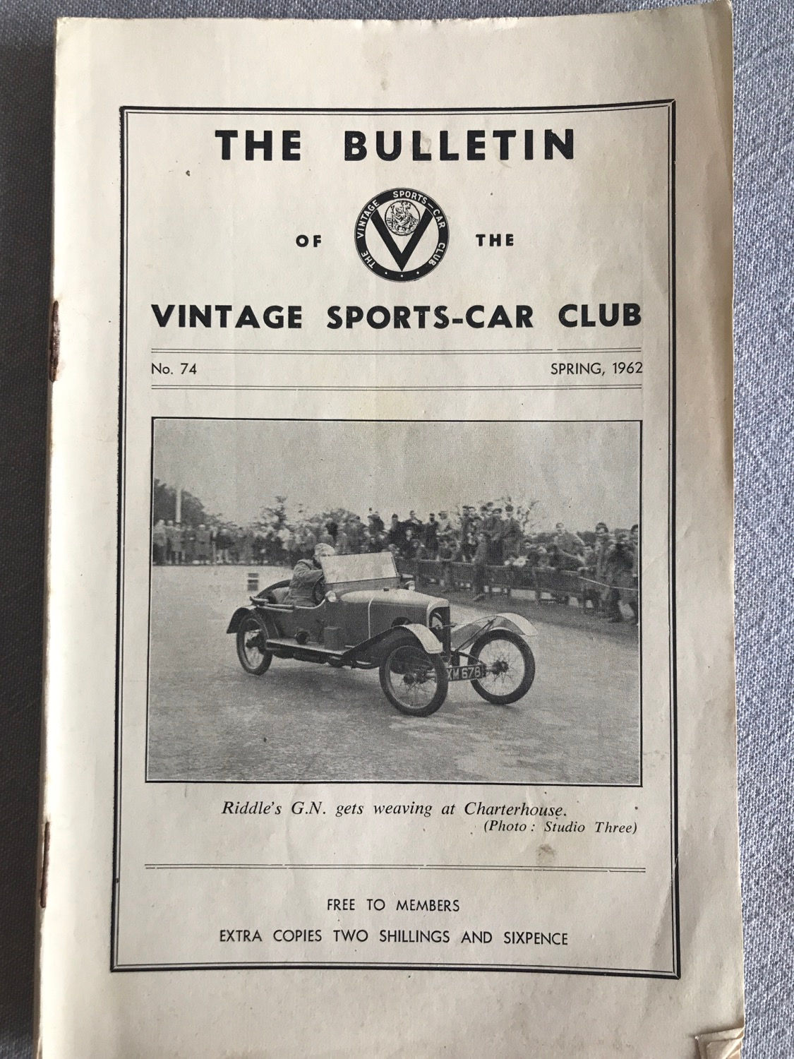 The Bulletin VSCC no74 spring 1962 Vintage Sports Car Club Newsletter A5 