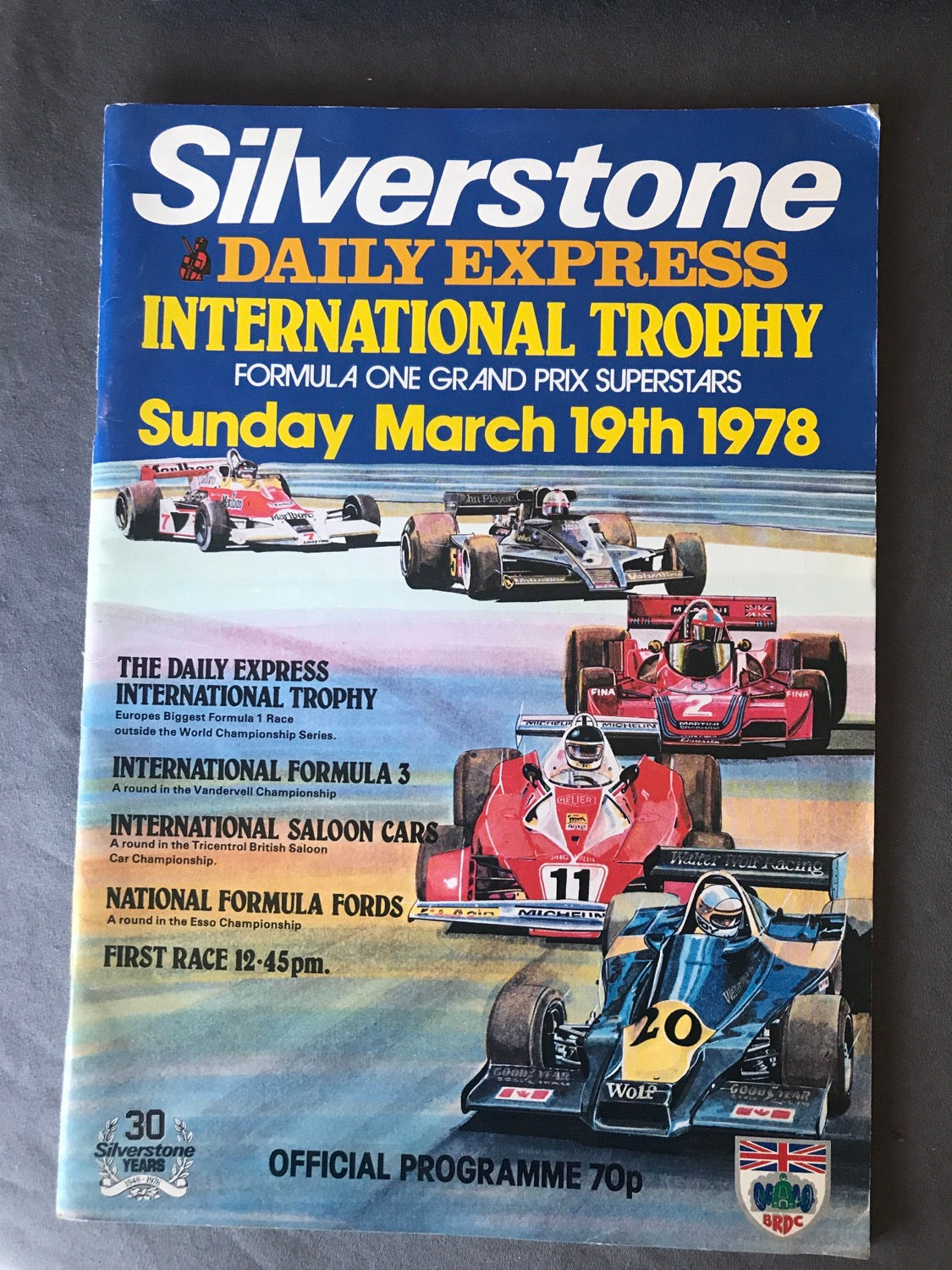 Race Programme 19 March 1978  Silverstone Formula 1 International Trophy F3 A4