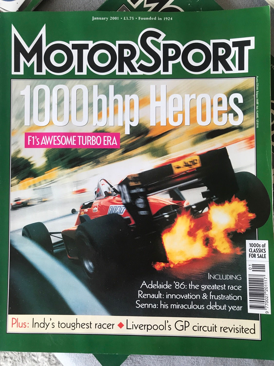 Motor Sport Magazine January 2001 Senna F1 1st Year 1984 Aintree Ferrari 330P2