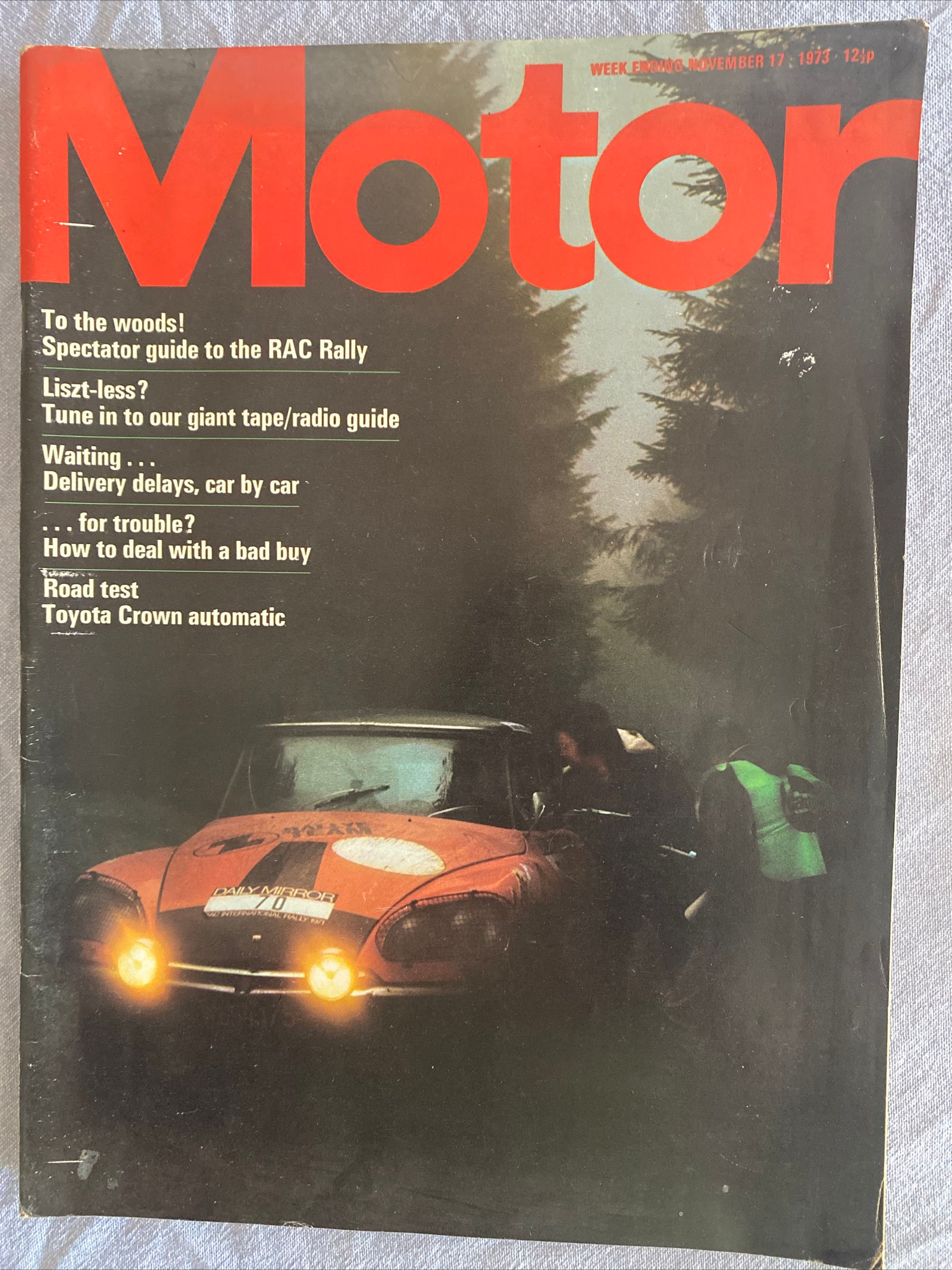 Motor magazine 14 November 1973 Test Toyota Crown RAC Rally Preview Stag Estate