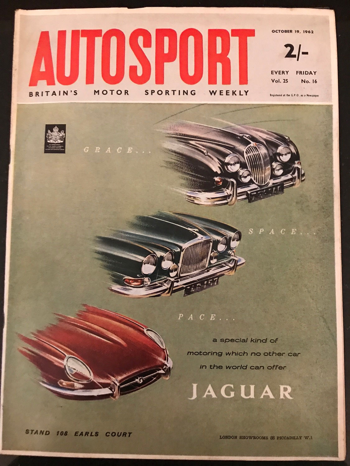 Autosport 19 October 1962 Jaguar cover test Ogle SX1000 Triumph Spitfire Show