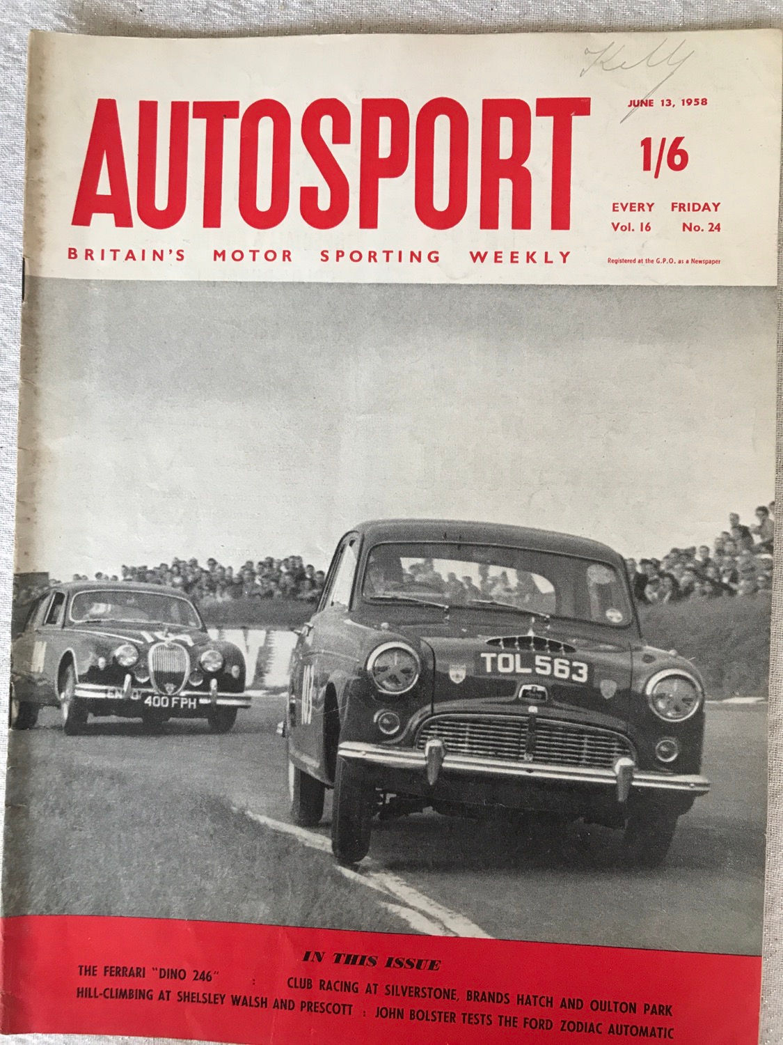 Autosport 13 June 1958 test Ford Zodiac Cutaway Drawing Ferrari 246 Dino