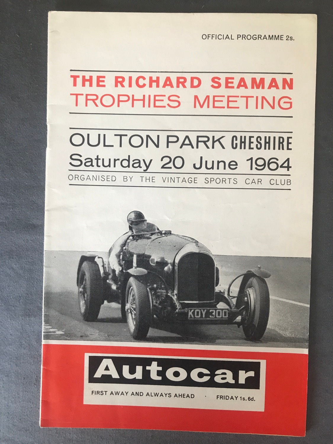 Race Programme Oulton Park 20 June 1964 Richard Seaman Trophy VSCC Bentley A5