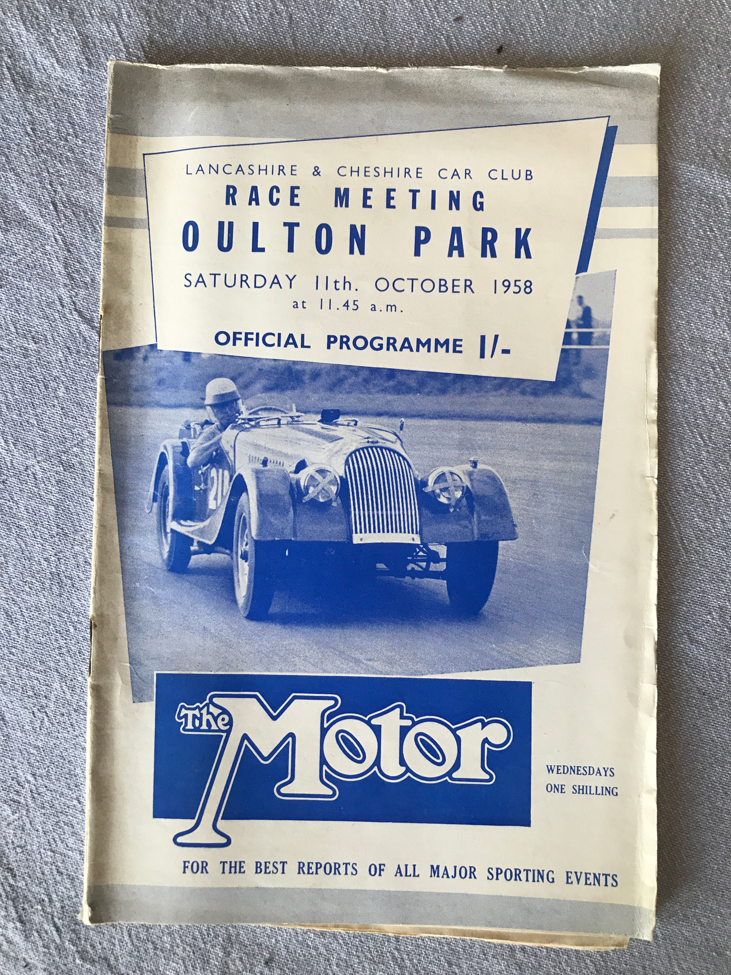 Race Programne 11 October 1958 Oulton Park Elva Jaguar Lotus MG Triumph A5