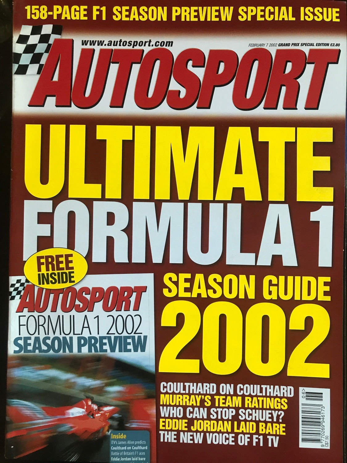 Autosport Magazine 7 February 2002 Formula 1  Preview Gronholm Win Swedish Rally
