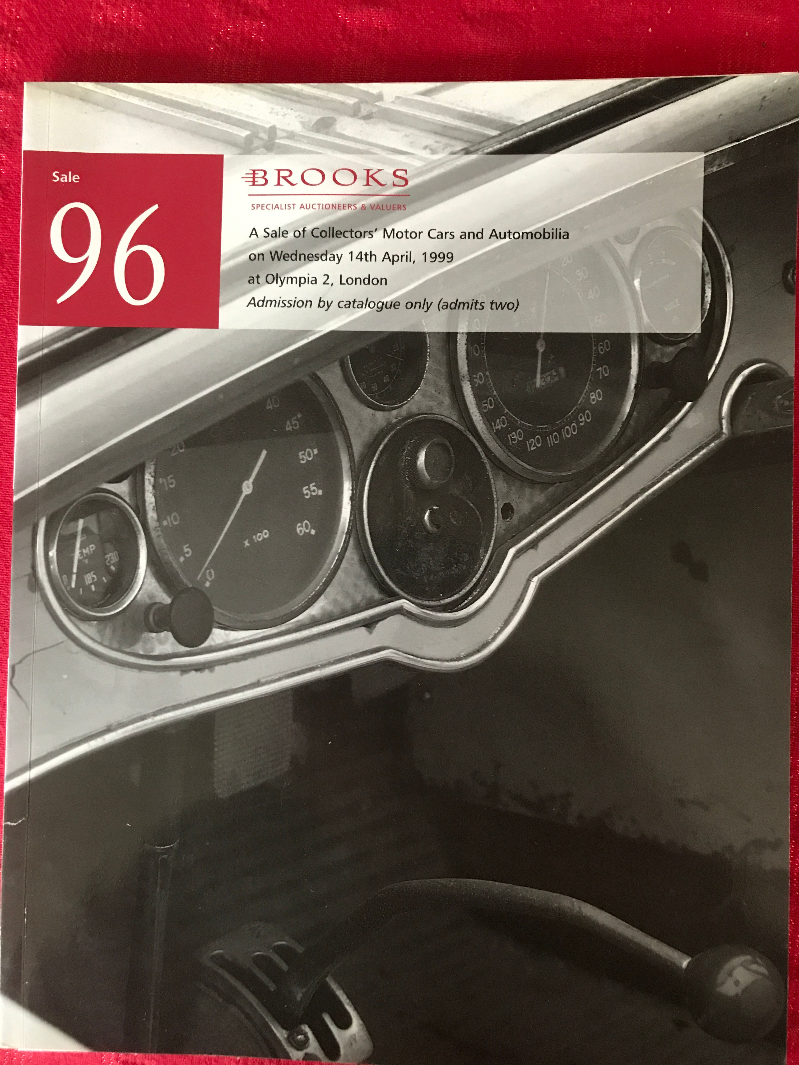 Brooks Auction Catalogue 96 Olympia London April 1999 Motor Cars Automobilia