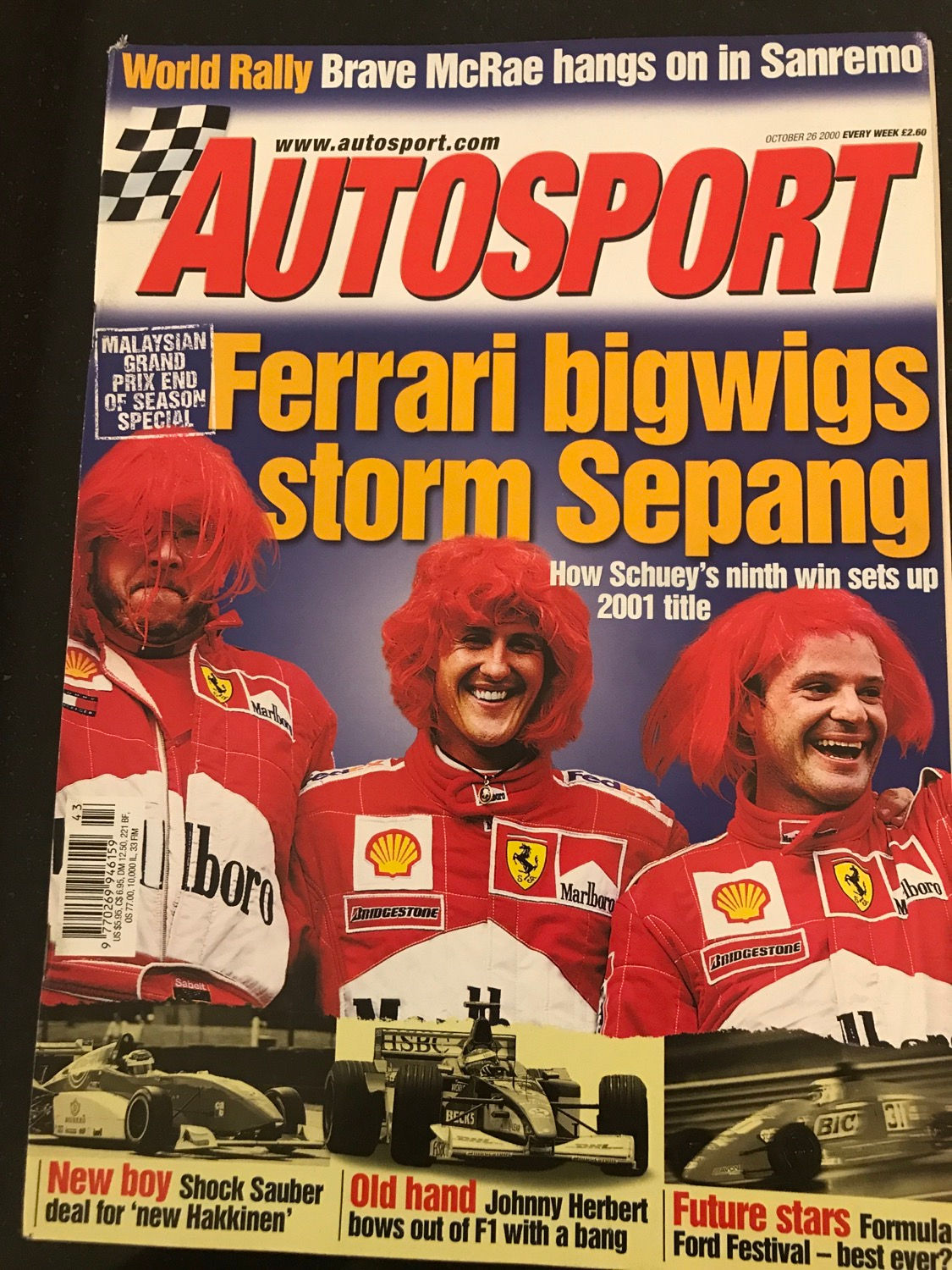 Autosport Magazine 26 October 2000 Schumacher Wins Malaysian F1 GP McRae Sanremo
