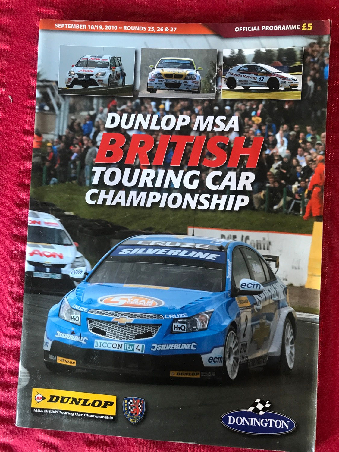 Programme Race Donington Park 19 September 2010 BTCC British Touring Cars  A4