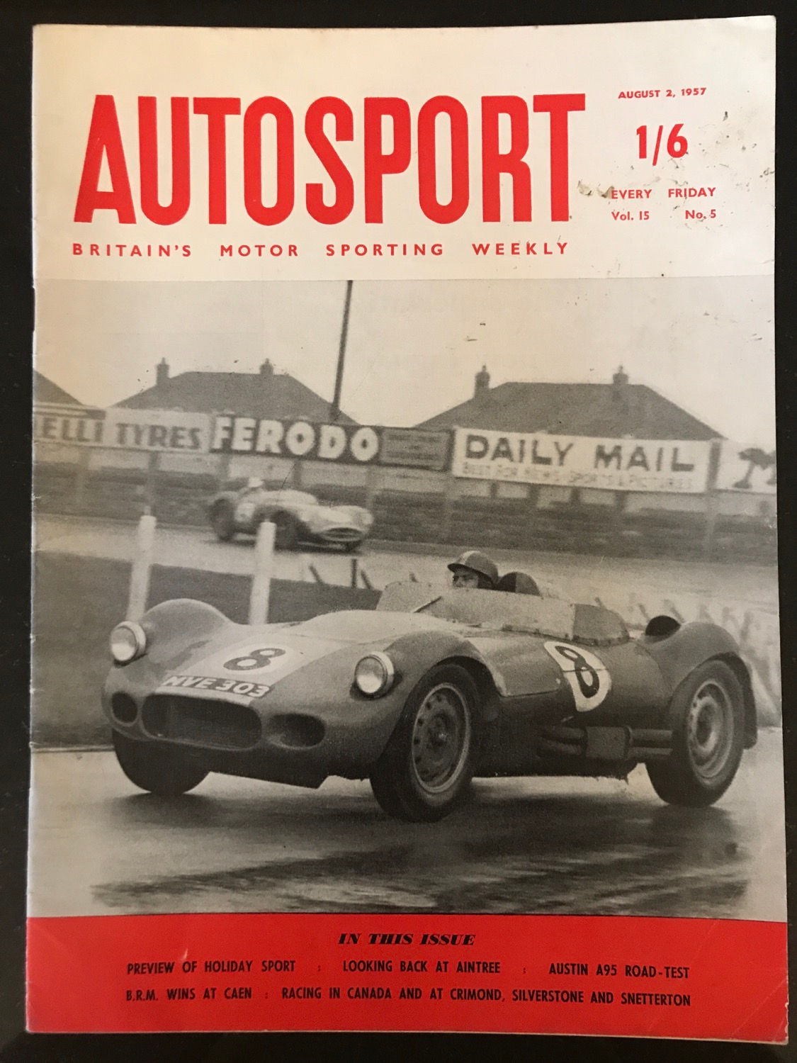 Autosport 2 August 1957 Behra BRM wins Caen F1 GP test Austin A95 Aintree GP