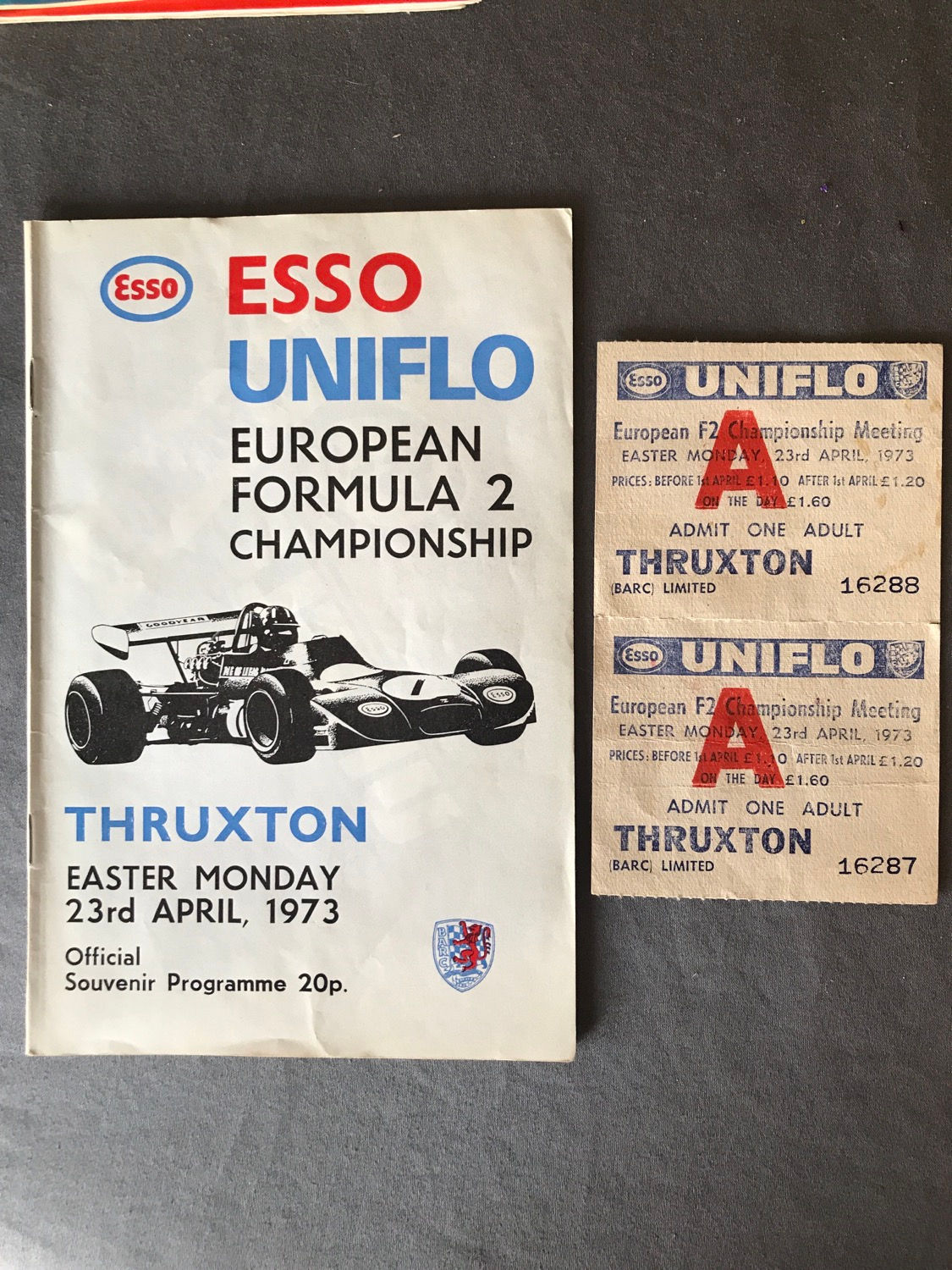 Race Programme Thruxton 23 April 1973 European Formula 2 Touring Super Vee A5