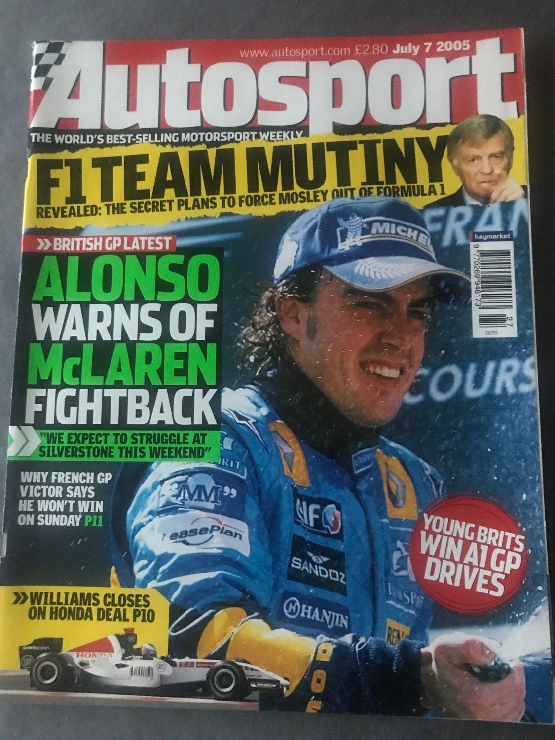 Autosport Magazine 7 July 2005 Alonso Wins French F1 GP Rosberg GP2 Turkington