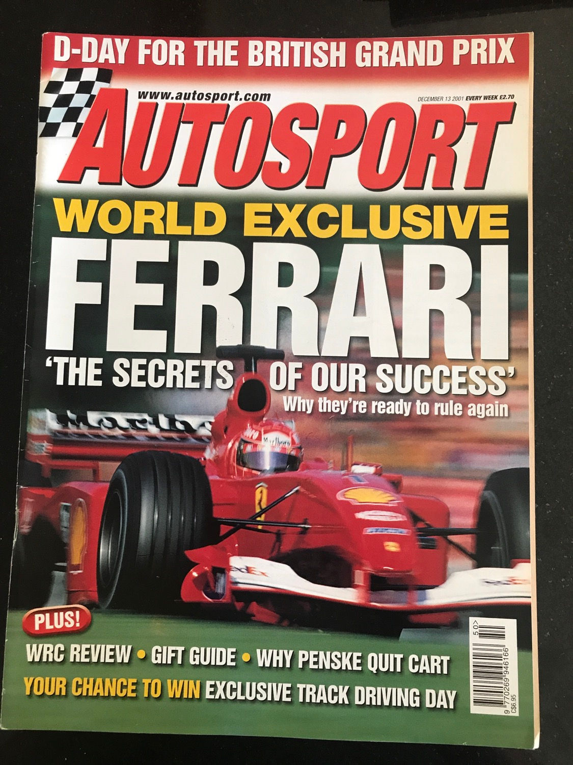 Autosport Magazine 13 December 2001 WRC Season Review Richard Burns Subaru Champ