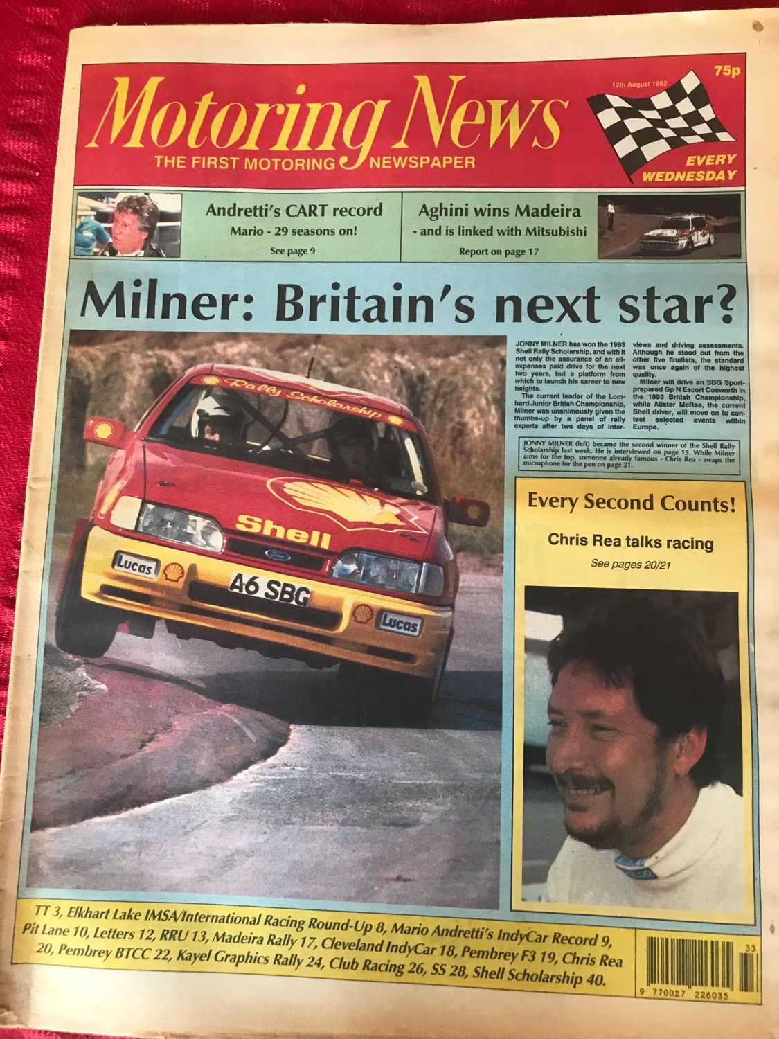 Motoring News 12 August 1992 Aghini Wins Madeira Rally Harvey BMW Pembrey BTCC