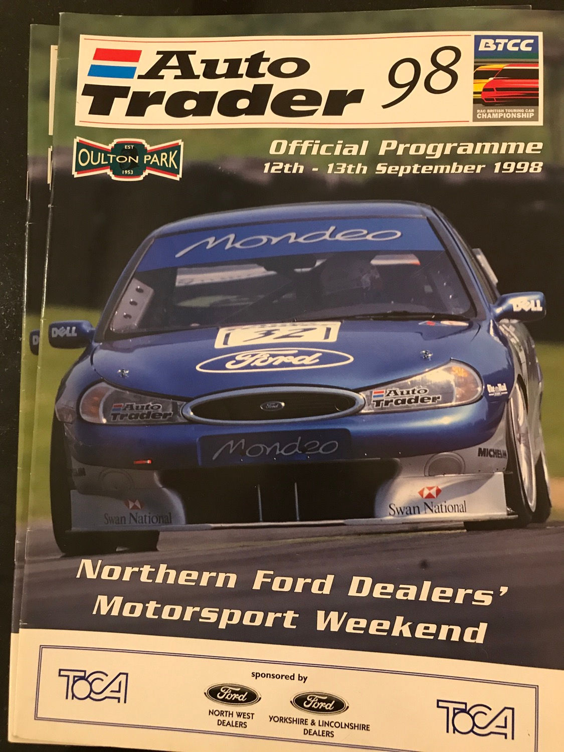 Race Programme Oulton Park 13 September 1998 British Touring Cars BTCC Fiesta A4