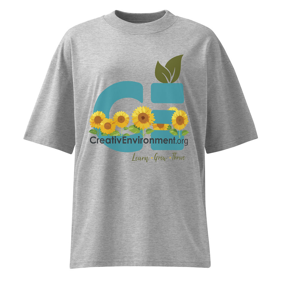 Thumbnail: CE Sunflowers Unisex Organic Oversized High Neck T-shirt