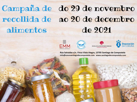 A Campaña de recollida de alimentos chega as Escolas de música