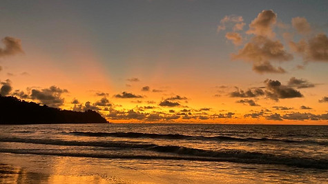 Tropical beach at sunset, Eden Corcovado beach, Bahia Drake, Costa Rica