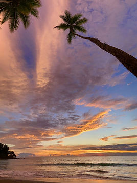 Tropical beach at sunset, Eden Corcovado beach, Bahia Drake, Costa Rica