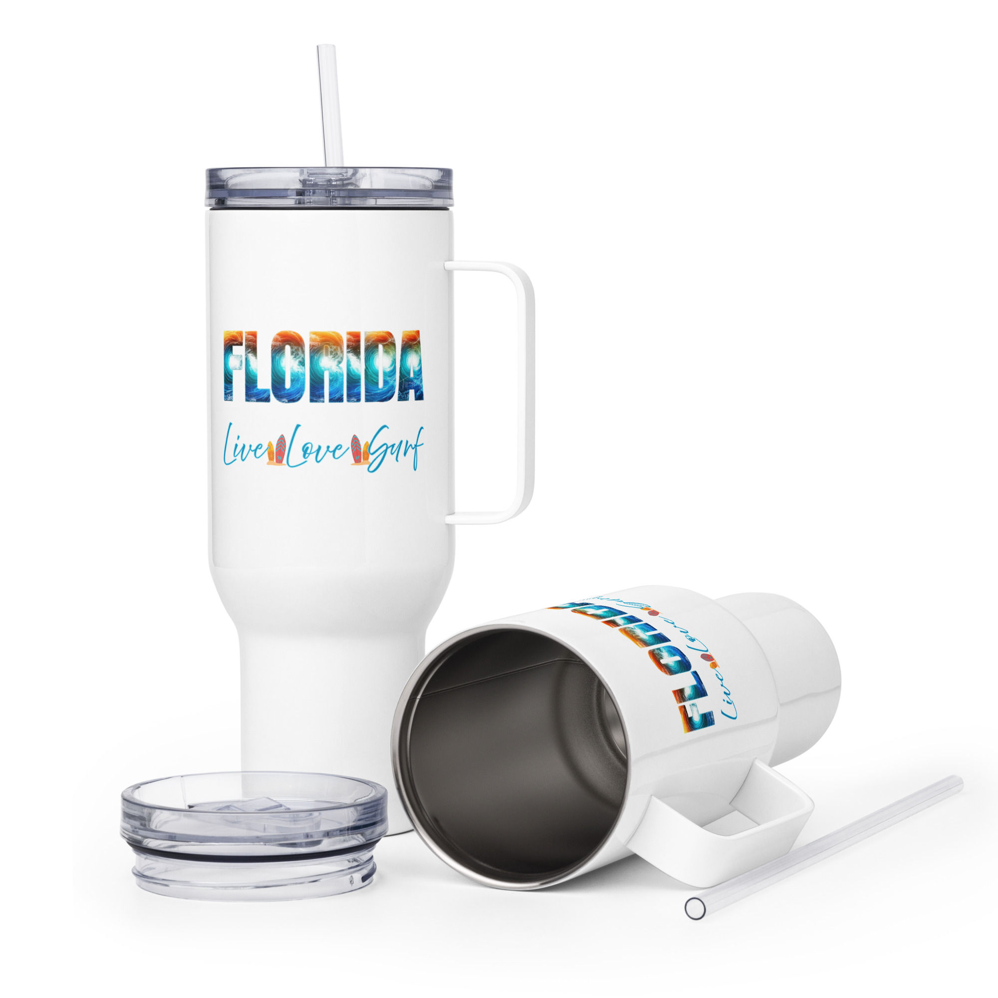FLORIDA "Live Love Surf" - Travel mug with a handle