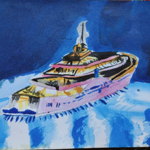 Colorful Yacht Painting