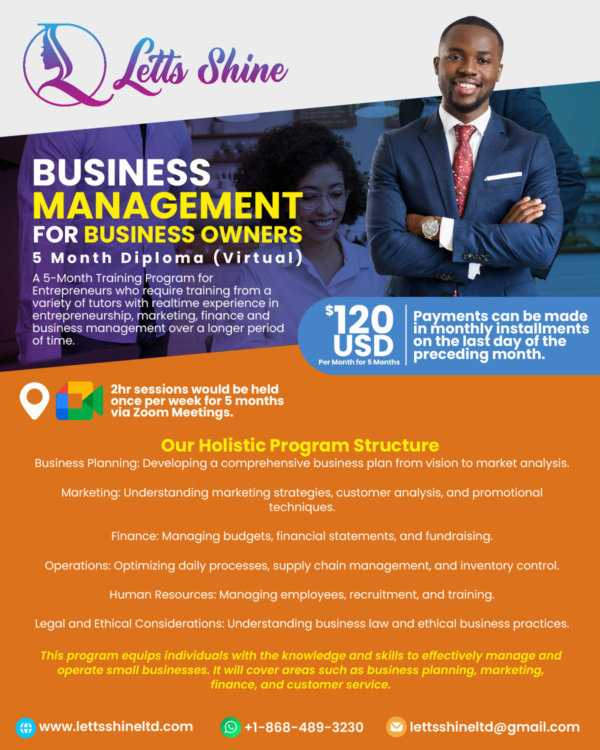 Letts Shine Business Management for Business Owners - 5 Month Diploma (Virtual)