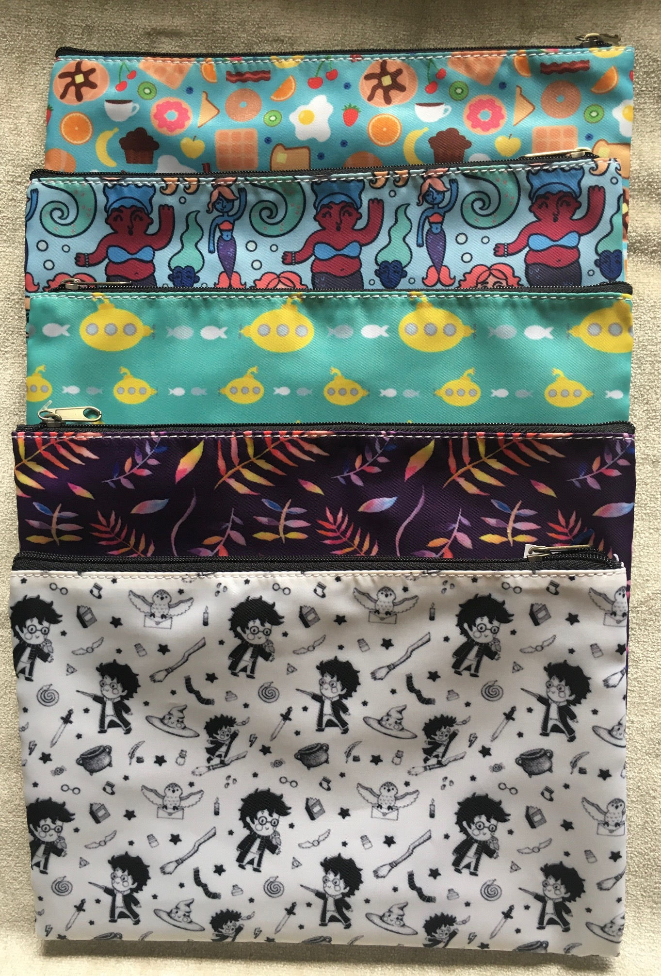 Cosmetic or Pencil Bag with Zipper